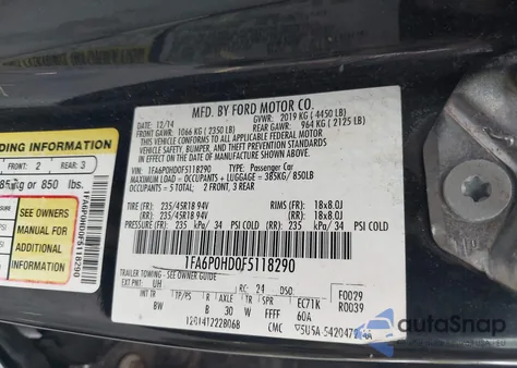 2015 Ford Fusion Se z USA, uszkodzony, nr VIN 1FA6P0HD0F5118290